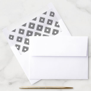 Black and White Optical Illusion Squares Modern Envelope Liner