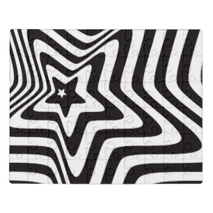 Black and White Optical Illusion Star Puzzle