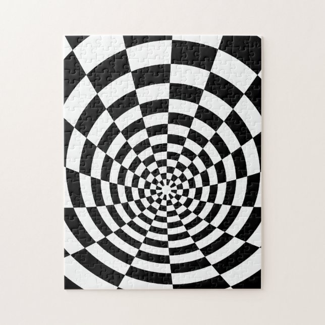 Black And White Optical Pattern Jigsaw Puzzle (Vertical)