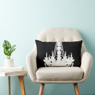 Black and White or any color Chandelier Lumbar Pillow