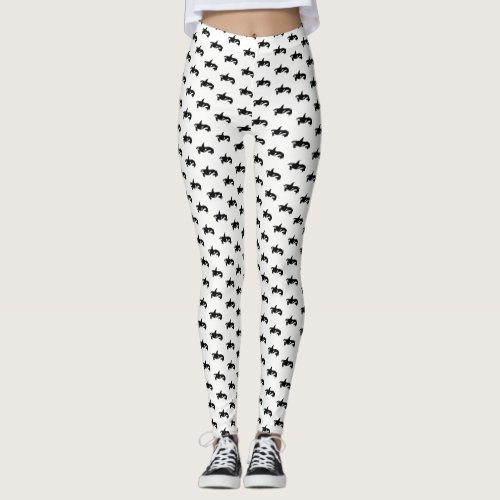 Black and White Orca Patterned Leggings