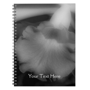 Black And White Orchid Flower Notebook