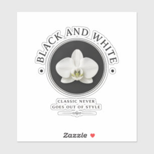 black and white orchid vinyl sticker