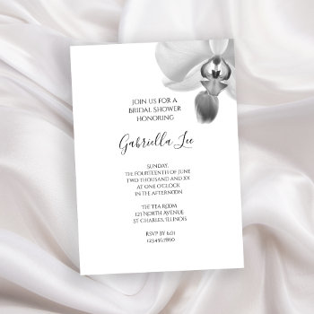 Black And White Orchids Bridal Shower Invitation by loraseverson at Zazzle