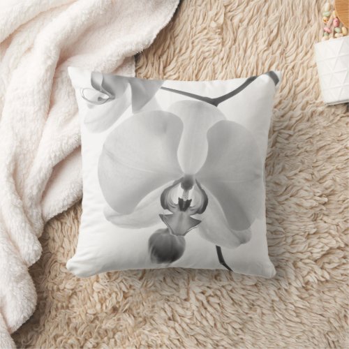 Black and White Orchids on the Stem Pillow