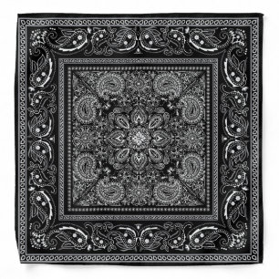 Black and White Ornate Bandana
