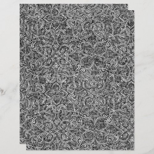 Black and white ornate pattern scrapbook paper