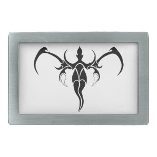 Black and White Ornate Tribal Elephant Mandala Belt Buckle