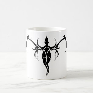 Black and White Ornate Tribal Elephant Mandala Coffee Mug