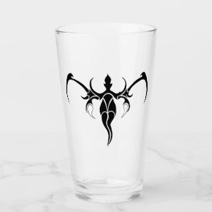 Black and White Ornate Tribal Elephant Mandala Glass