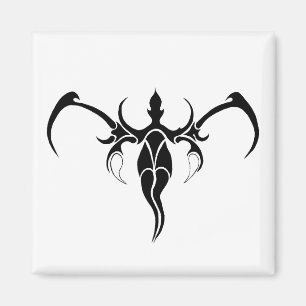 Black and White Ornate Tribal Elephant Mandala Magnet