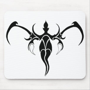 Black and White Ornate Tribal Elephant Mandala Mouse Pad