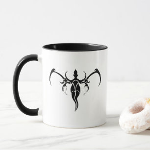 Black and White Ornate Tribal Elephant Mandala Mug