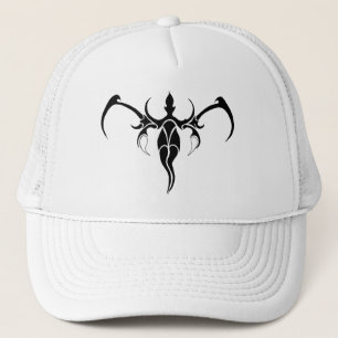 Black and White Ornate Tribal Elephant Mandala Trucker Hat