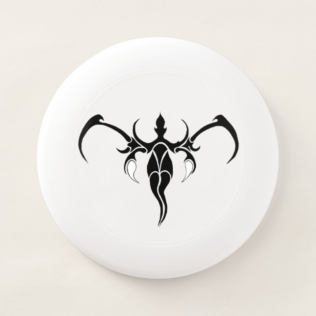 Black and White Ornate Tribal Elephant Mandala Wham-O Frisbee (Front)
