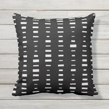 Black And White Outdoor Pillows - Block Stripe by Richard__Stone at Zazzle