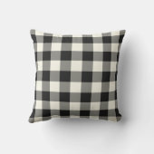 Black and White Outdoor Pillows - Gingham Pattern (Back)