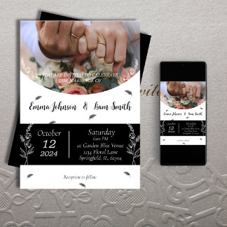 Black and White Overlay Photo Invitation
