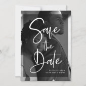 Black and White Overlay | Photo Save the Date Magnetic Invitation (Front)