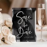 Black and White Overlay | Photo Save the Date Magnetic Invitation<br><div class="desc">These modern,  elegant wedding save the date magnetic cards feature your own personal photo covering the background completely. A sheer black overlay contains white,  trendy script typography. A glam,  stylish look your guests will love!</div>