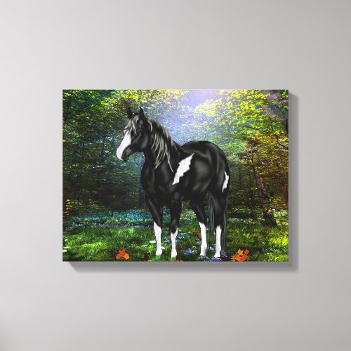 Black and White Overo Paint Horse Canvas Print