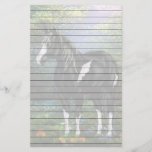 Black and White Overo Paint Horse Print Stationery