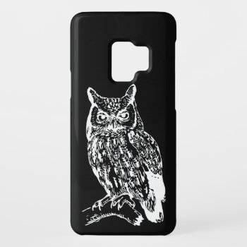 Black And White Owl Art Case-mate Samsung Galaxy S9 Case by LouiseBDesigns at Zazzle