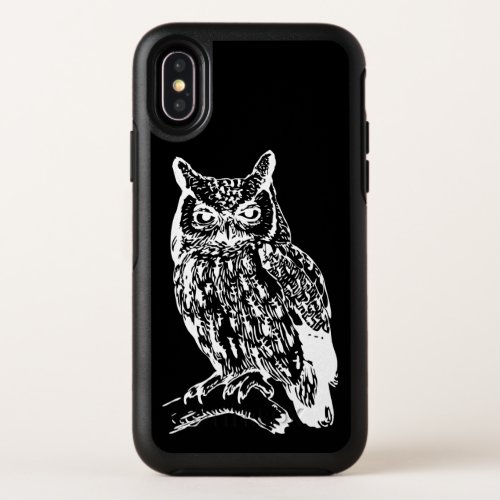 Black and White Owl Design OtterBox Symmetry iPhone X Case