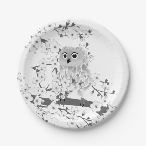 Black and White Owl Paper Plates