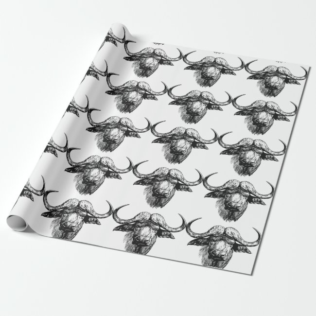 Black and White Ox Wrapping Paper