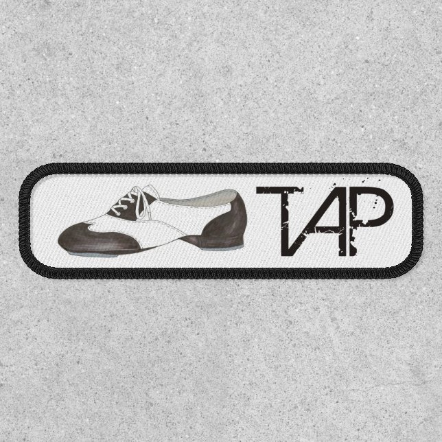 Black and White Oxford Tap Dance Teacher Shoe Patch (Front)