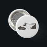 Black-and-White Oxford Tap Shoe Dance Teacher Button<br><div class="desc">Features an original illustration of a black and white tap dance shoe. Great for your favorite dancer, teacher, choreographer, musical theatre performer, or studio owner. This dance shoe design is also available on other products. Don't see what you're looking for? Need help with customization? Contact Rebecca to have something designed...</div>
