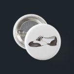 Black-and-White Oxford Tap Shoe Dance Teacher Button<br><div class="desc">Features an original illustration of a black and white tap dance shoe. Great for your favorite dancer, teacher, choreographer, musical theatre performer, or studio owner. This dance shoe design is also available on other products. Don't see what you're looking for? Need help with customization? Contact Rebecca to have something designed...</div>