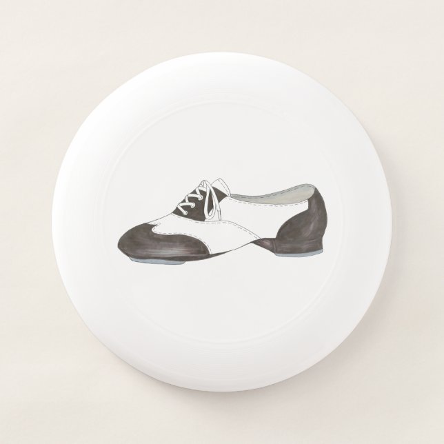 Black and White Oxford Tap Shoe Dance Teacher Gift Wham-O Frisbee (Front)
