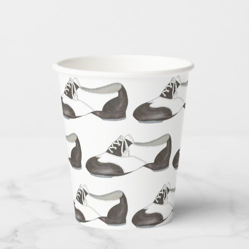 Black_and_White Oxford Tap Shoe Dance Teacher Paper Cups