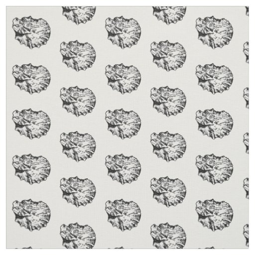Black and White Oyster Shell Pattern Fabric