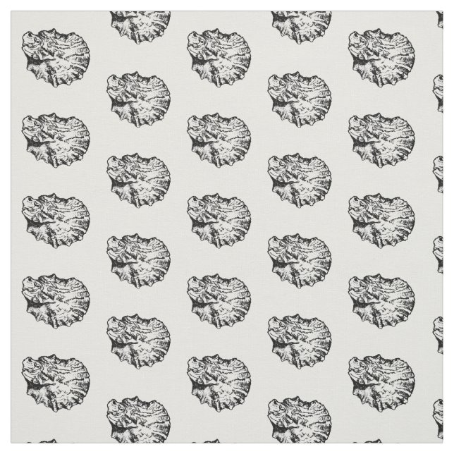 Black and White Oyster Shell Pattern Fabric (Swatch)