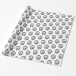 Black and White Oyster Shell Pattern Wrapping Paper