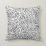 Black and White painted dalmatian spots Throw Pillow