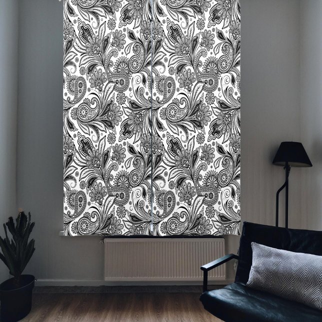 Black and white paislely  blackout curtains (Creator Uploaded)