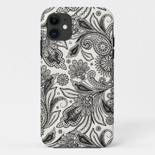 Black and white paislely iPhone 11 case