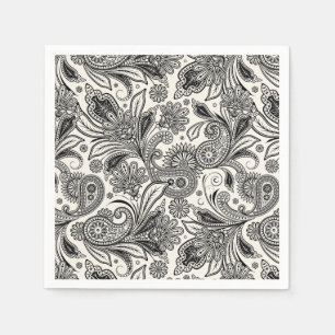 Black and white paislely napkins