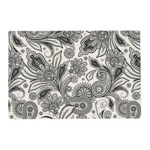 Black and white paislely  placemat