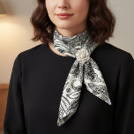 Black and white paislely  scarf<br><div class="desc">Elegant and basic black and white paisley</div>