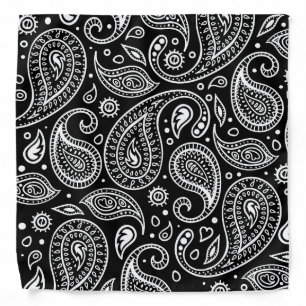 Black and white paisley bandana
