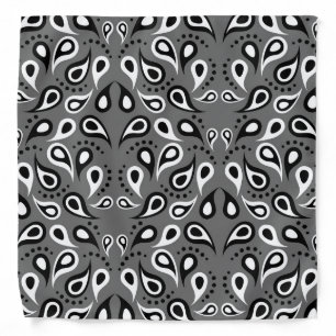 Black and White Paisley Bandana