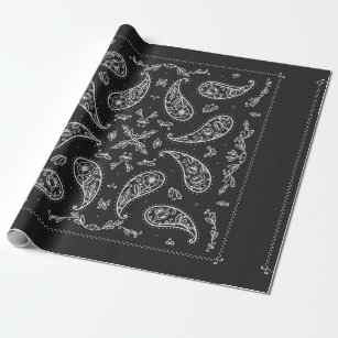 Red Paisley pattern Country Western wrapping paper, Zazzle