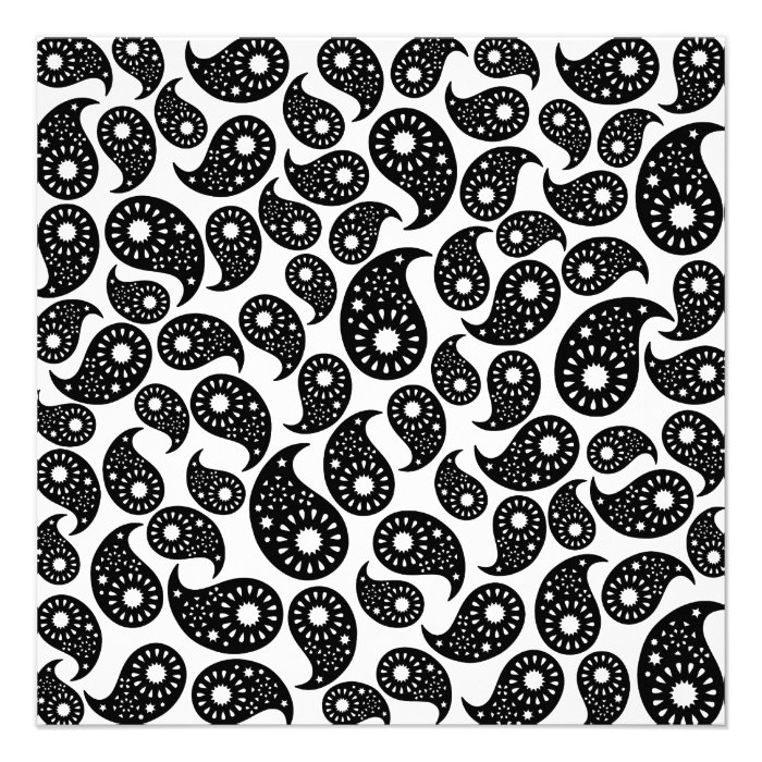 Black and White Paisley. Custom Announcements
