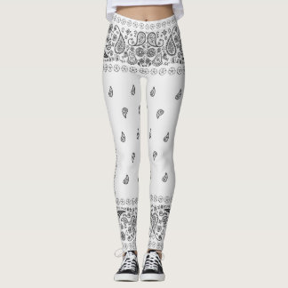 Black and White Paisley Design Leggings