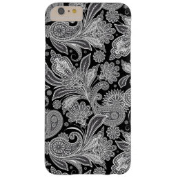 Black And White Paisley Ham Damasks Pattern Barely There iPhone 6 Plus Case